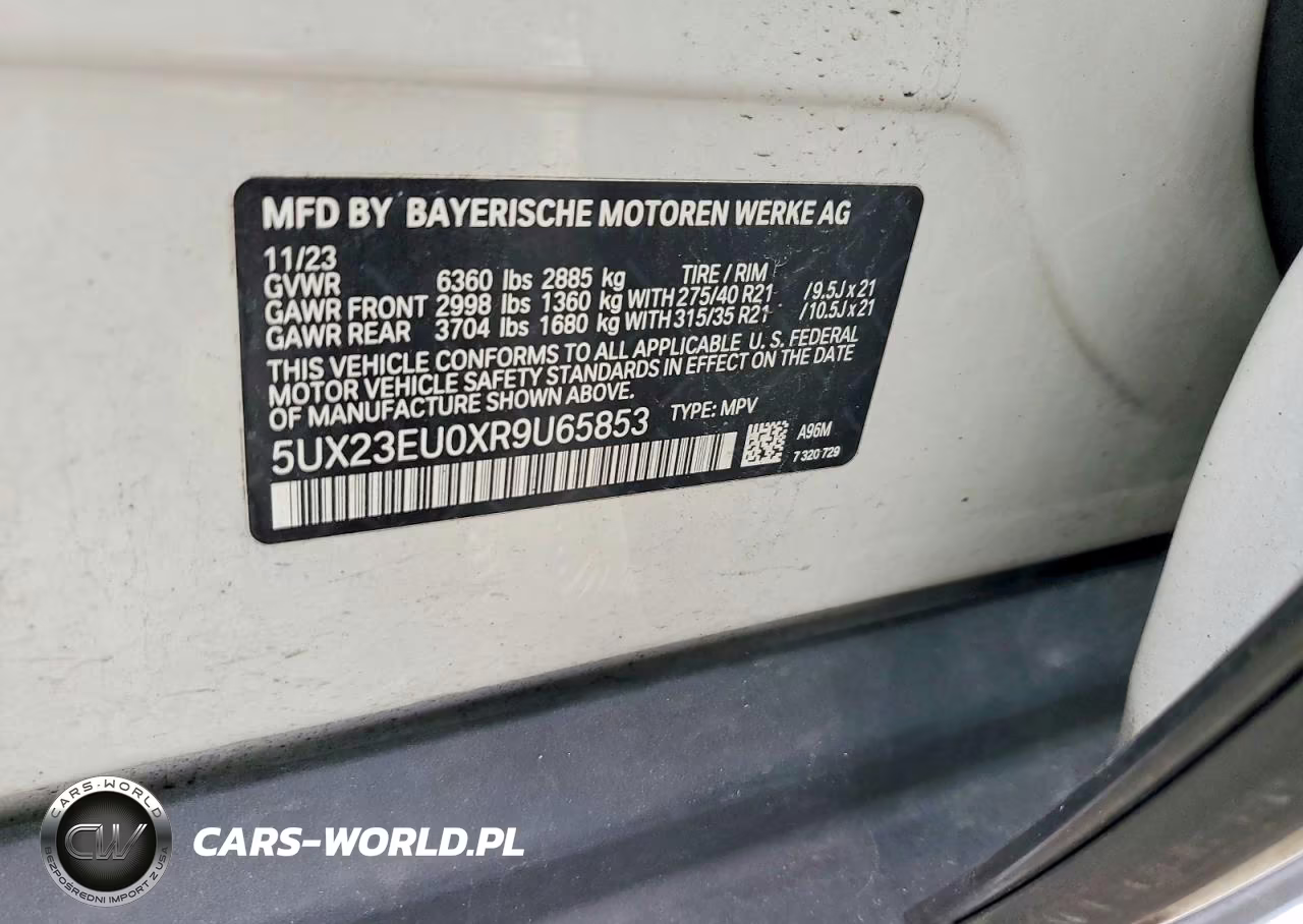 2024 BMW X5 xDrive40I VIN:5UX23EU0XR9U65853 - 14