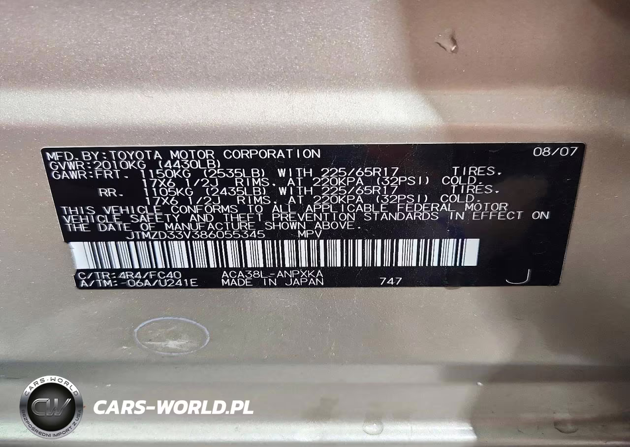 2008 Toyota Rav4 Base VIN:JTMZD33V386055345 - 13