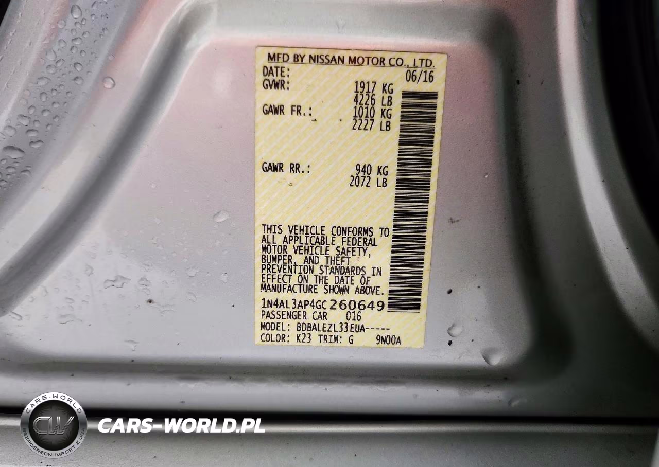 2016 Nissan Altima 2.5 S VIN:1N4AL3AP4GC260649 - 12