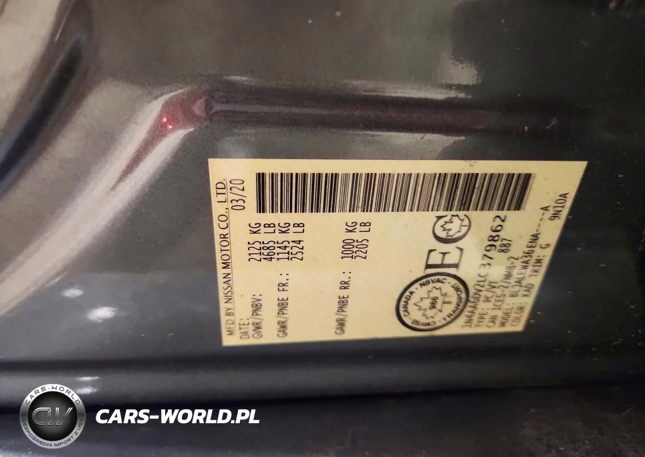 2020 Nissan Maxima Sl VIN:1N4AA6DV2LC379862 - 12