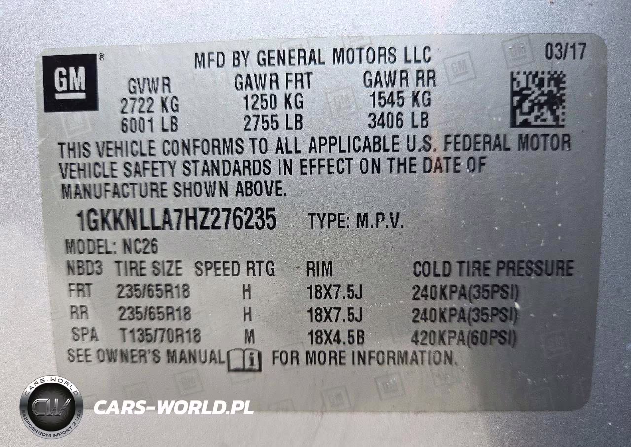 2017 GMC Acadia Sle VIN:1GKKNLLA7HZ276235 - 13