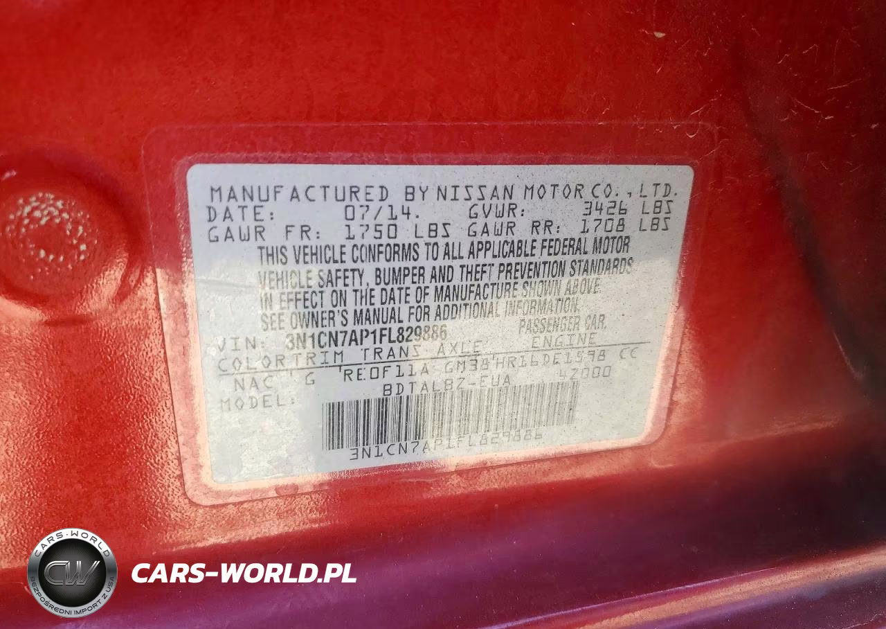 2015 Nissan Versa 1.6 Sv VIN:3N1CN7AP1FL829886 - 12