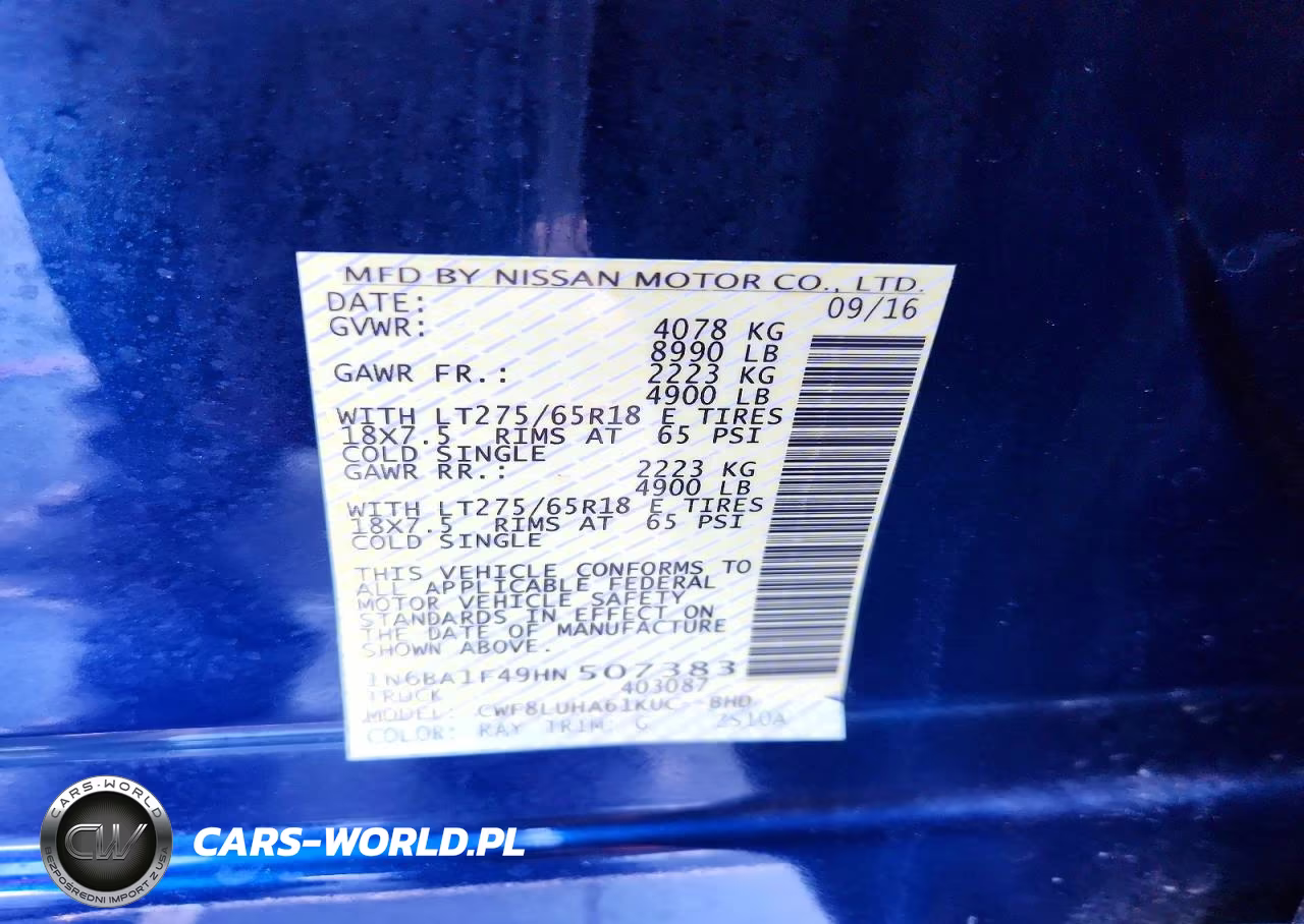 2017 Nissan Titan Xd Pro-4X VIN:1N6BA1F49HN507383 - 12