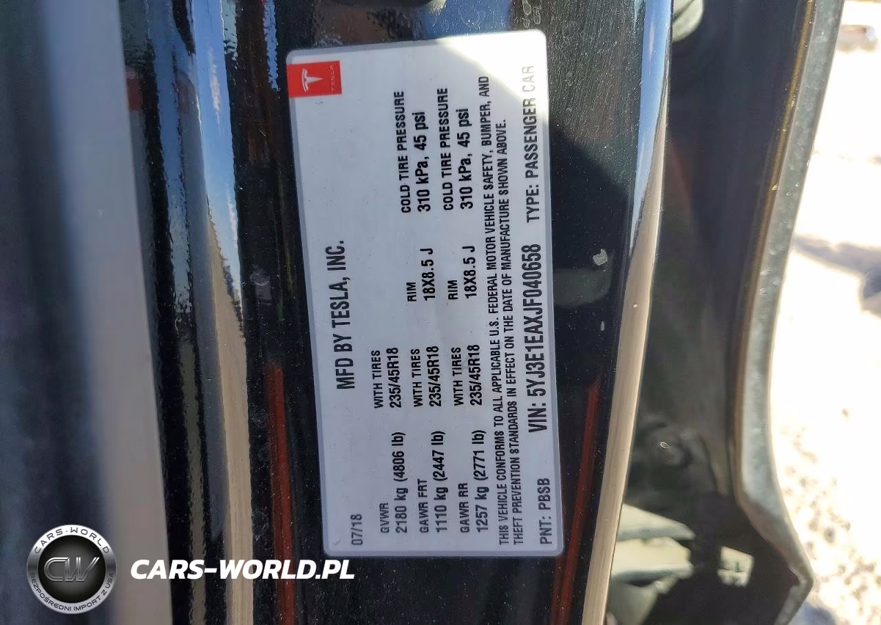 2018 Tesla Model 3 VIN:5YJ3E1EAXJF040658 - 12