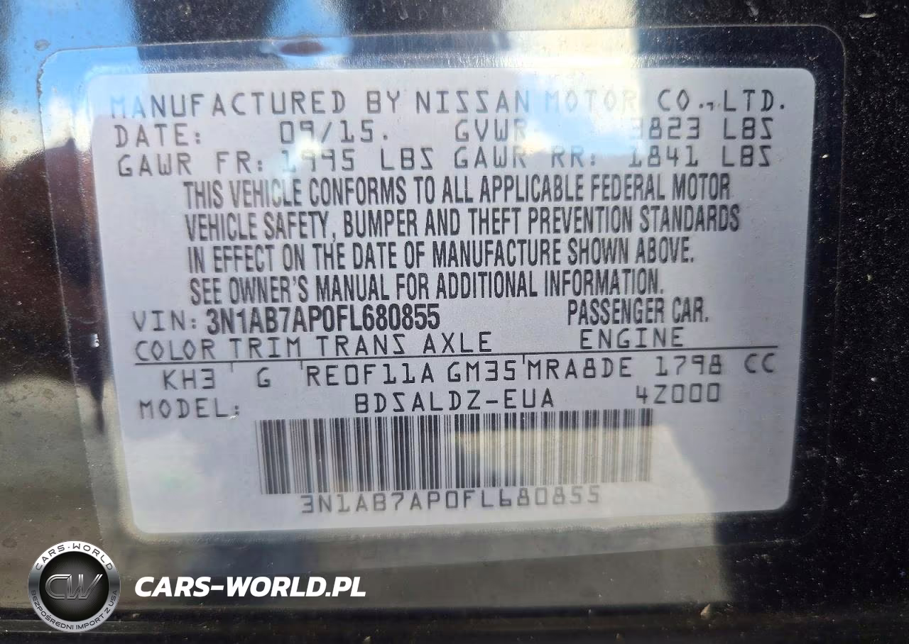 2015 Nissan Sentra Sv VIN:3N1AB7AP0FL680855 - 12