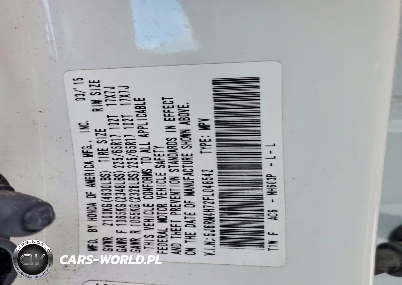 2015 Honda Cr-V Exl VIN:5J6RM4H72FL048542 - 13