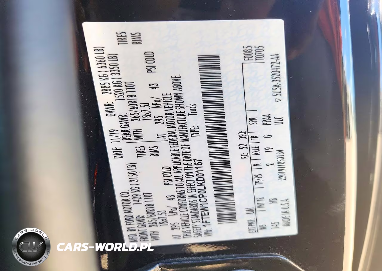 2020 Ford F150 Supercrew VIN:1FTEW1CP0LKD01167 - 12