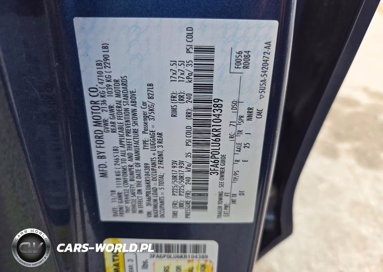 2019 Ford Fusion Se VIN:3FA6P0LU6KR104389 - 12