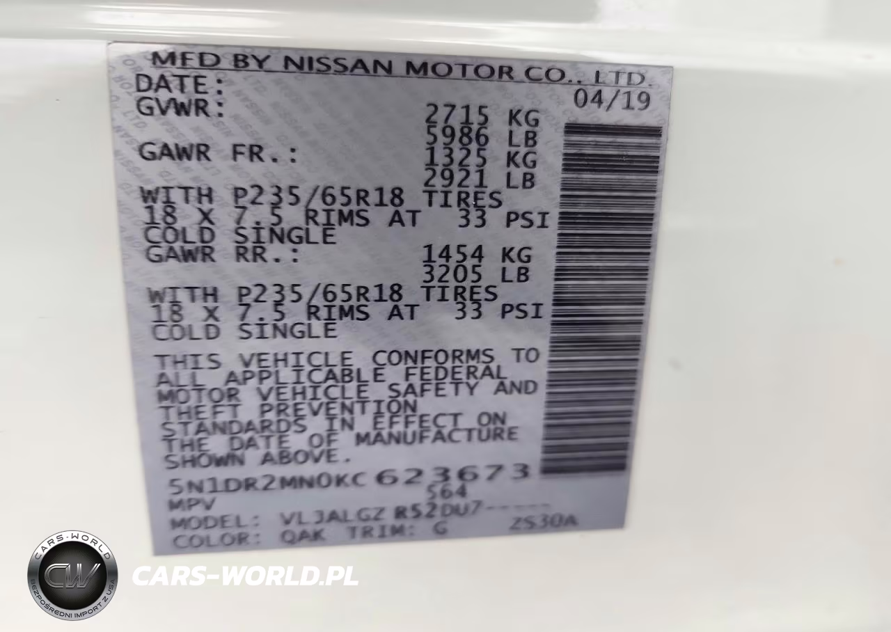 2019 Nissan Pathfinder Sl VIN:5N1DR2MN0KC623673 - 13