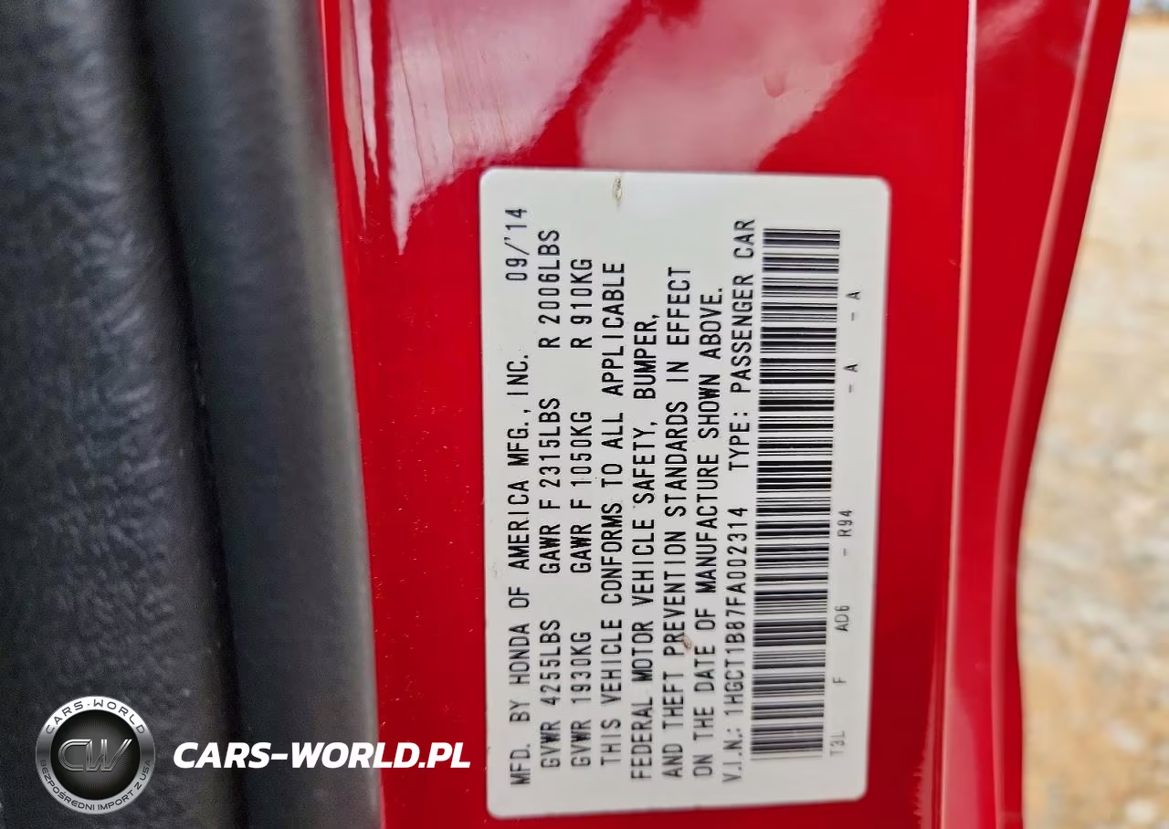 2015 Honda Accord Exl VIN:1HGCT1B87FA002314 - 12