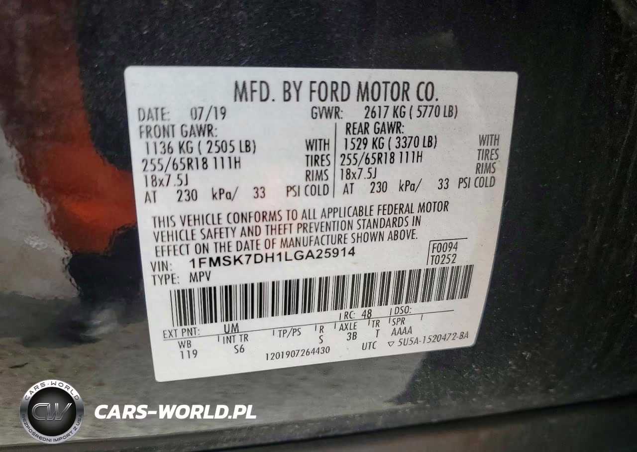 2020 Ford Explorer Xlt VIN:1FMSK7DH1LGA25914 - 13