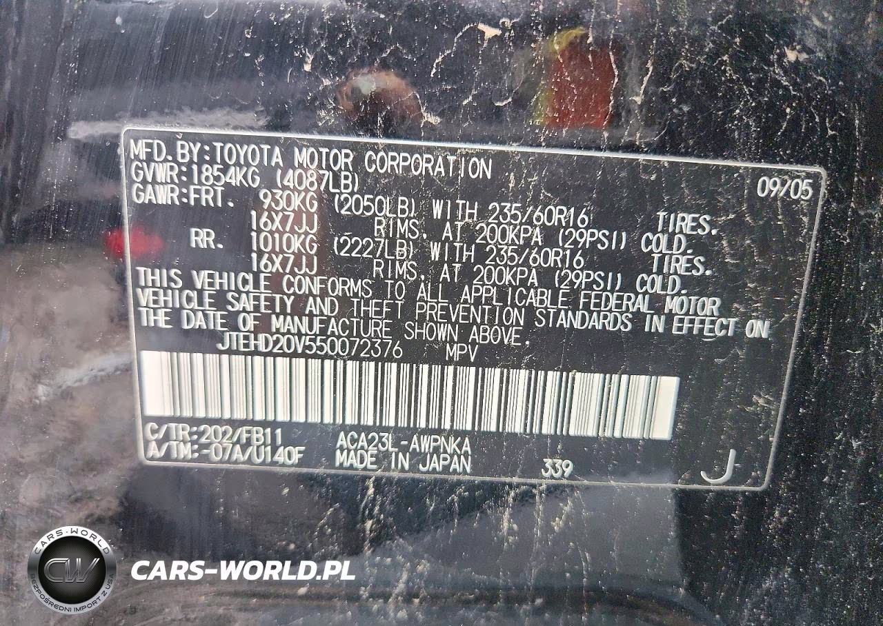 2005 Toyota Rav4 Base VIN:JTEHD20V550072376 - 13