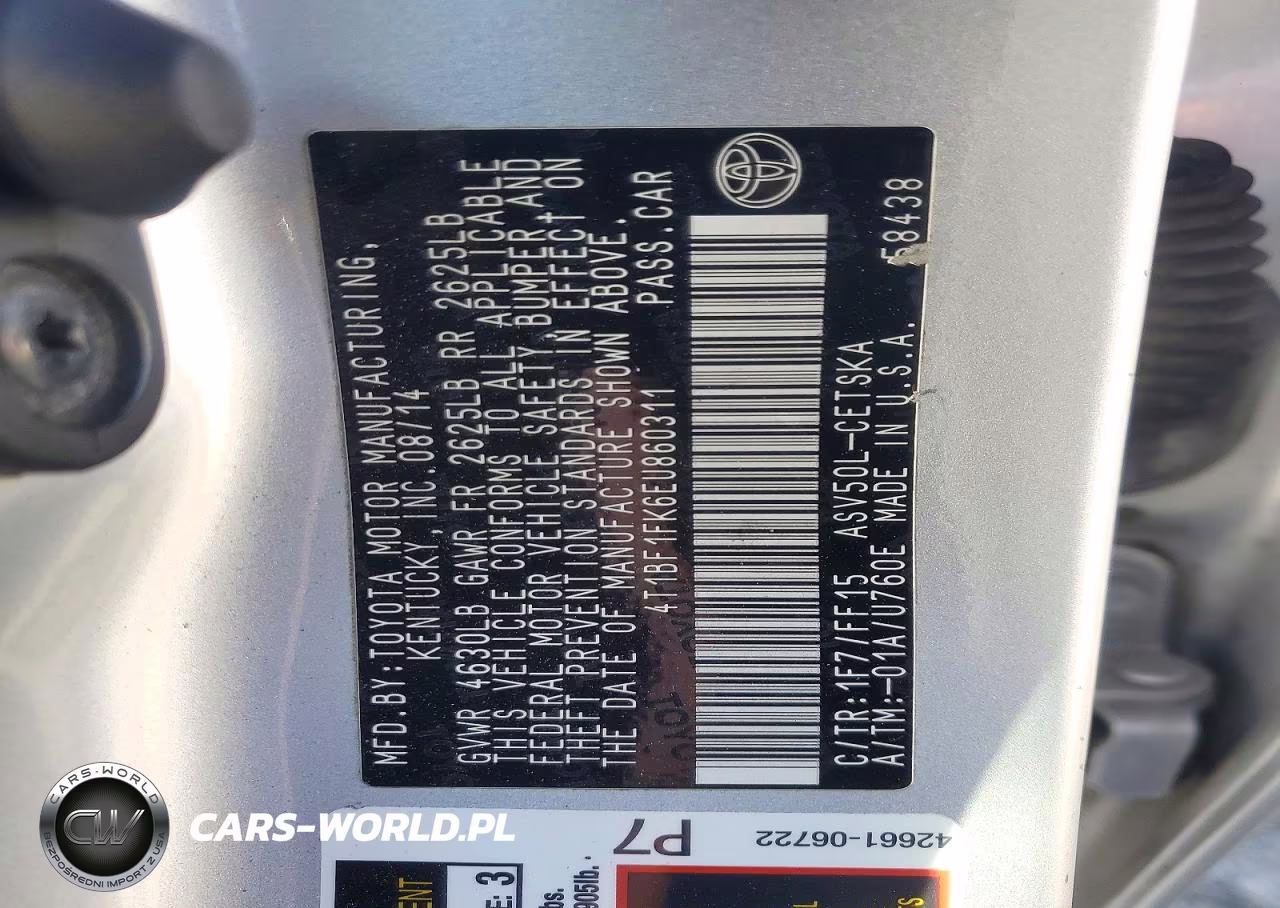 2014 Toyota Camry Se VIN:4T1BF1FK6EU860311 - 13