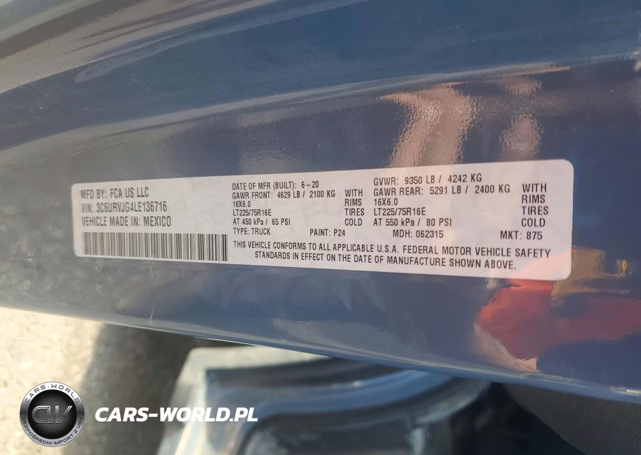 2020 Ram Promaster 3500 3500 High VIN:3C6URVJG4LE136716 - 13