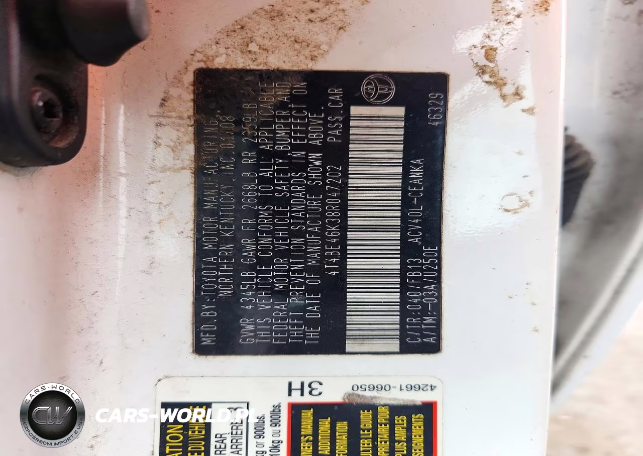 2008 Toyota Camry Le VIN:4T4BE46K38R047202 - 12