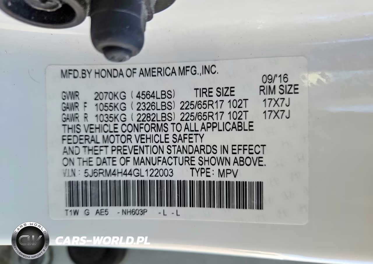 2016 Honda Cr-V Se VIN:5J6RM4H44GL122003 - 13