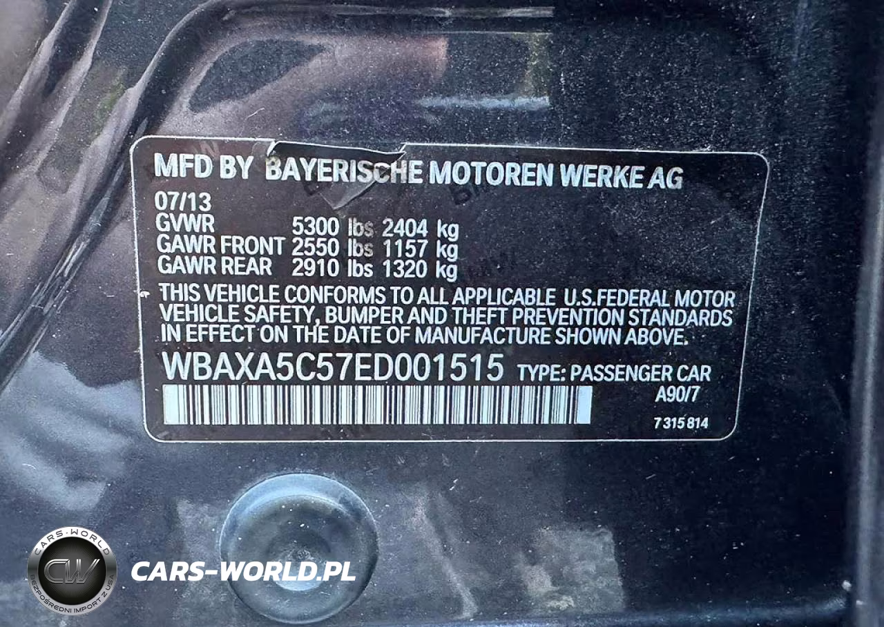 2014 BMW 535 D VIN:WBAXA5C57ED001515 - 15