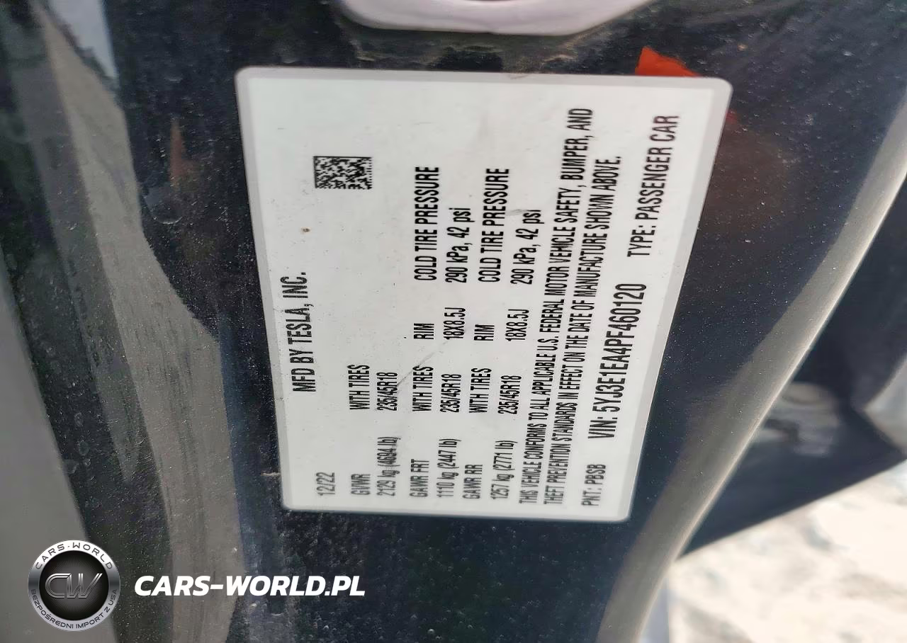 2023 Tesla Model 3 VIN:5YJ3E1EA4PF460120 - 12
