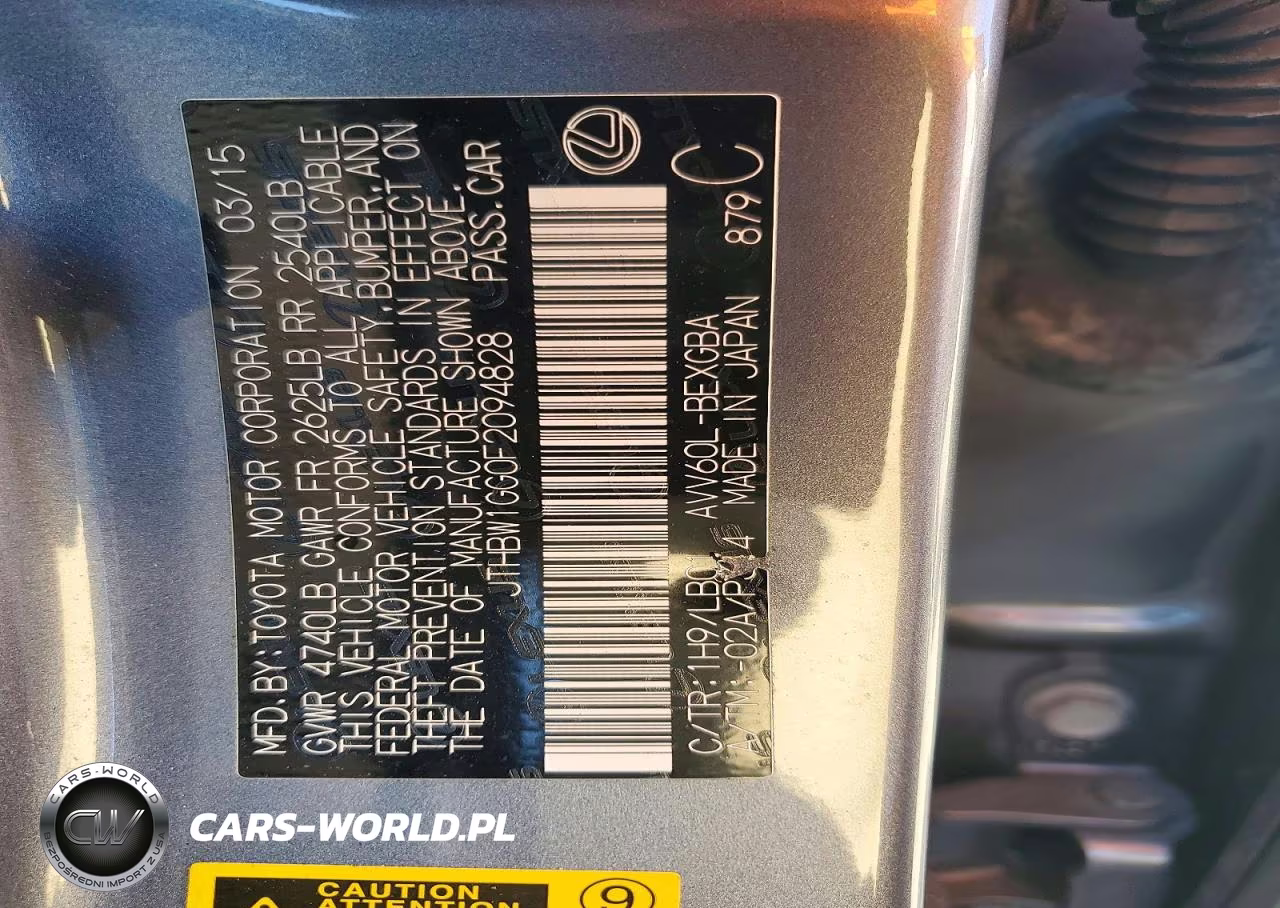 2015 Lexus Es 300H VIN:JTHBW1GG0F2094828 - 12