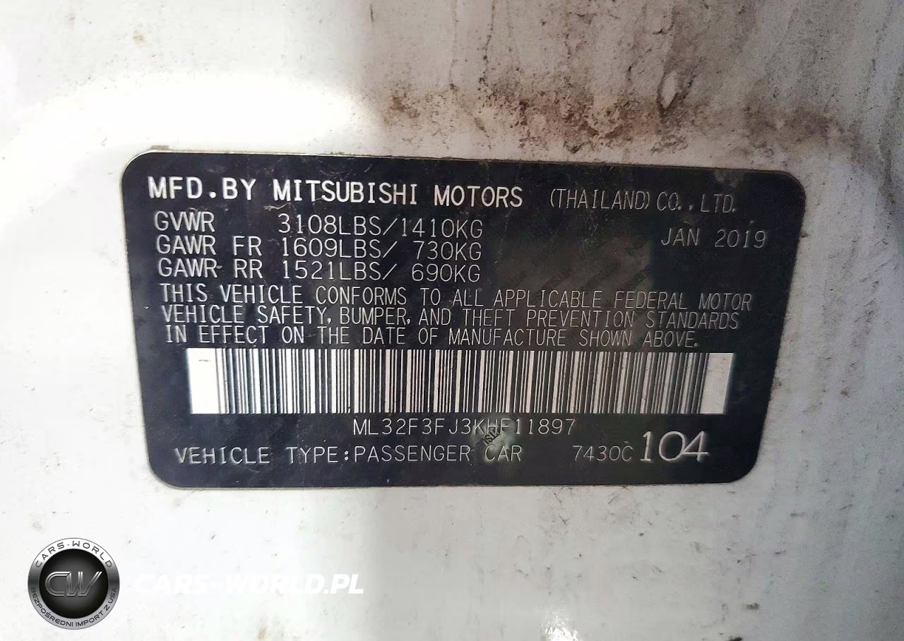 2019 Mitsubishi Mirage G4 Es VIN:ML32F3FJ3KHF11897 - 12