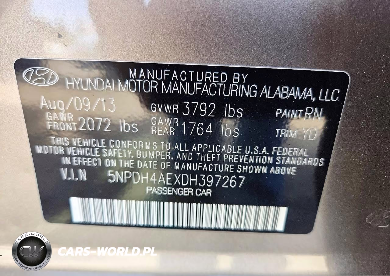 2013 Hyundai Elantra Limited VIN:5NPDH4AEXDH397267 - 12