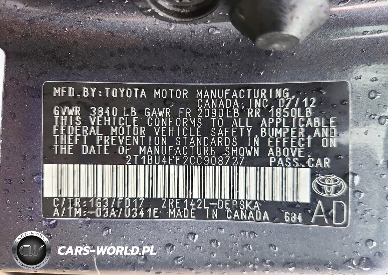 2012 Toyota Corolla S VIN:2T1BU4EE2CC908727 - 13