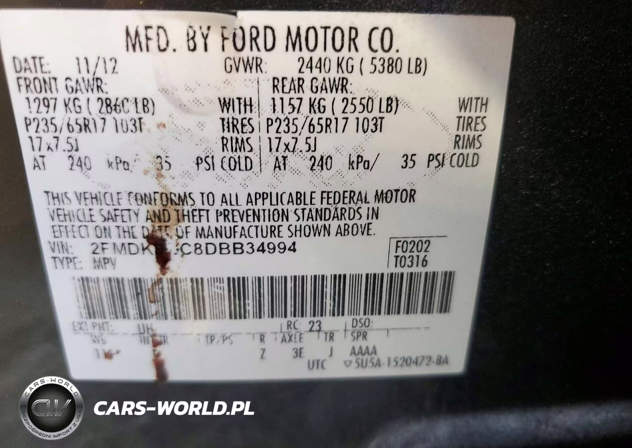 2013 Ford Edge Se VIN:2FMDK3GC8DBB34994 - 12