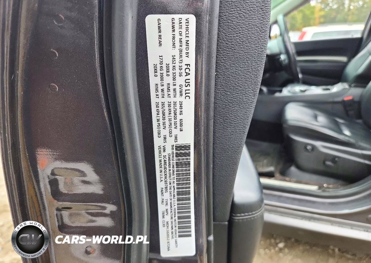 2017 Dodge Durango Gt VIN:1C4RDJDGXHC697891 - 13