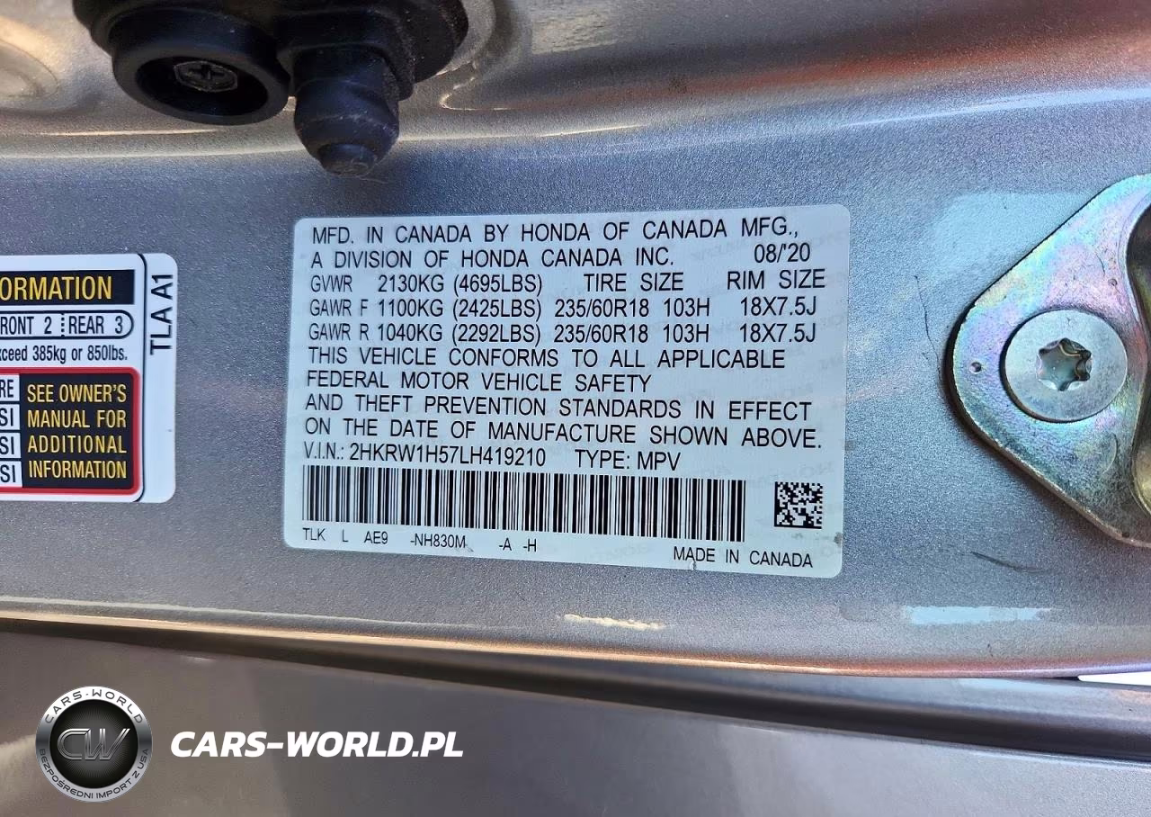 2020 Honda Cr-V Ex VIN:2HKRW1H57LH419210 - 14