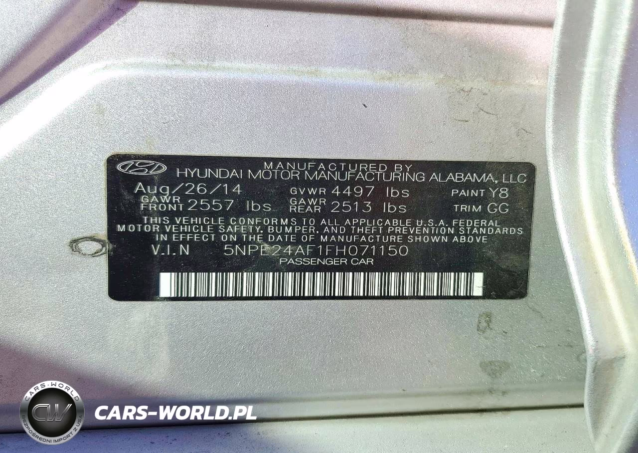2015 Hyundai Sonata Se VIN:5NPE24AF1FH071150 - 12