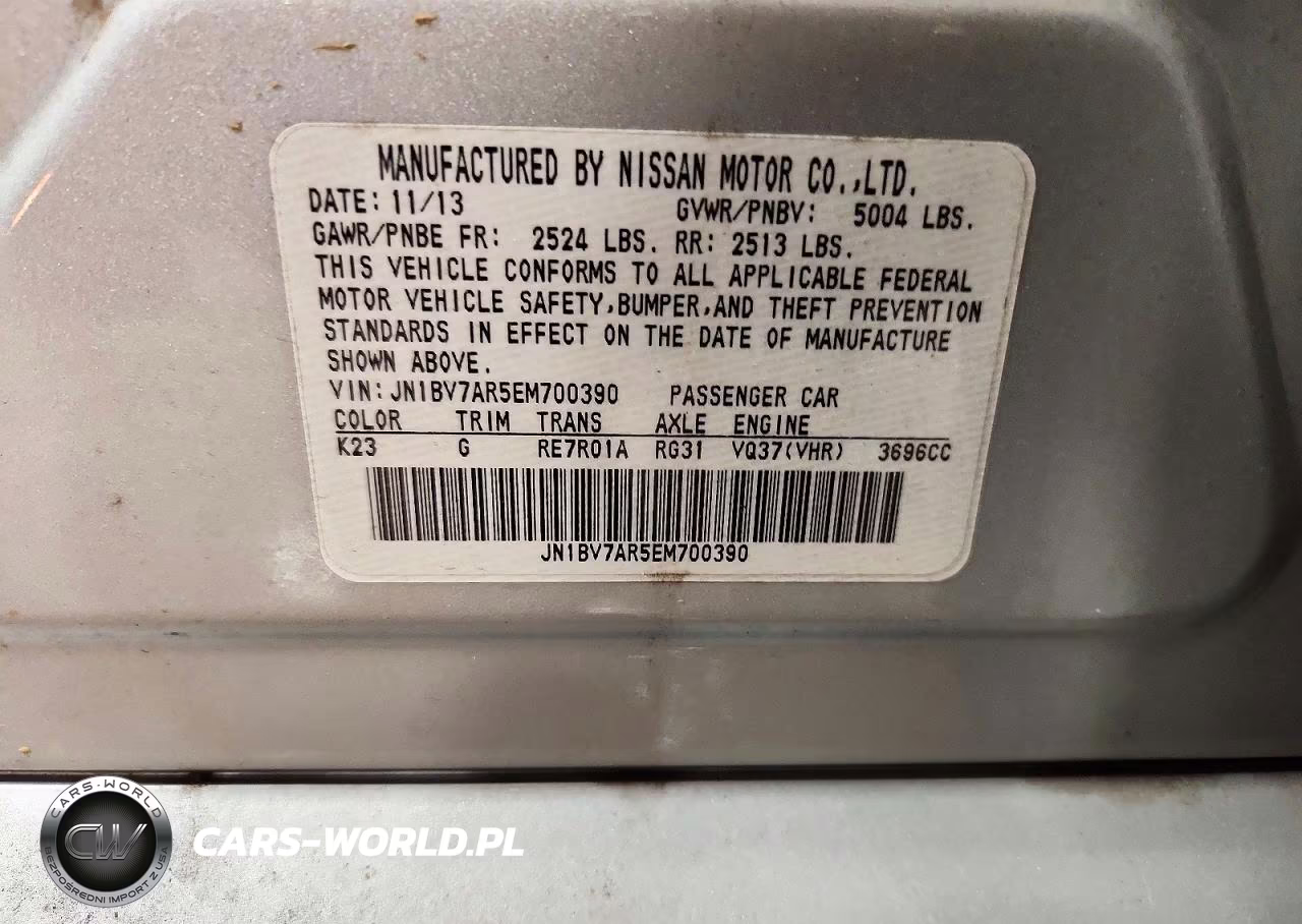 2014 Infiniti Q50 Base VIN:JN1BV7AR5EM700390 - 13