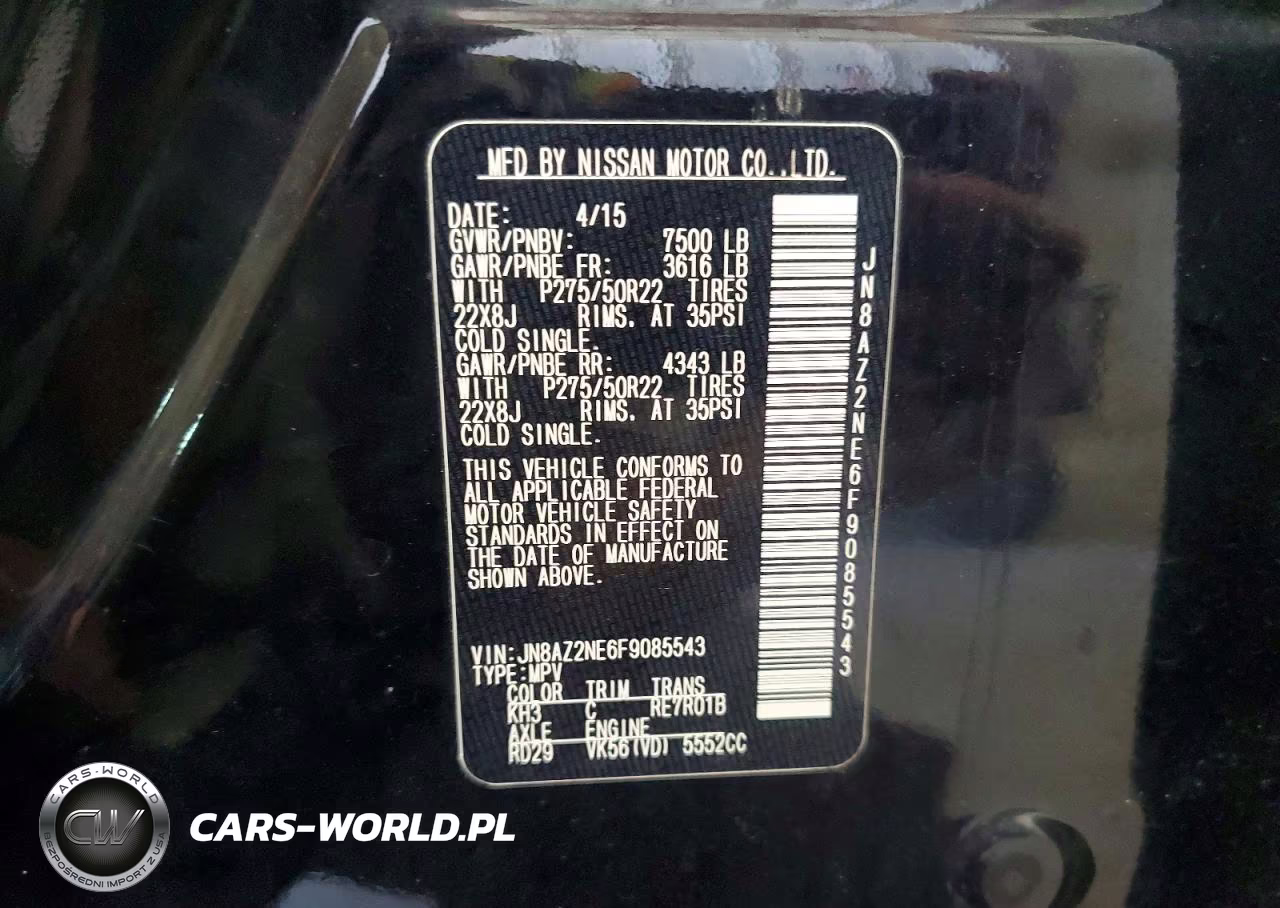 2015 Infiniti Qx80 Base VIN:JN8AZ2NE6F9085543 - 13