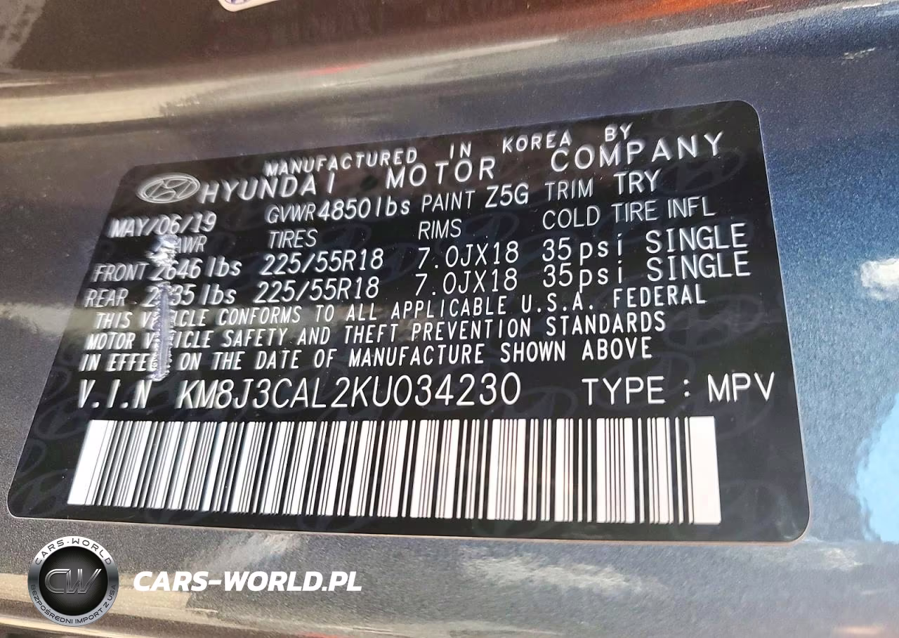 2019 Hyundai Tucson Sel VIN:KM8J3CAL2KU034230 - 14