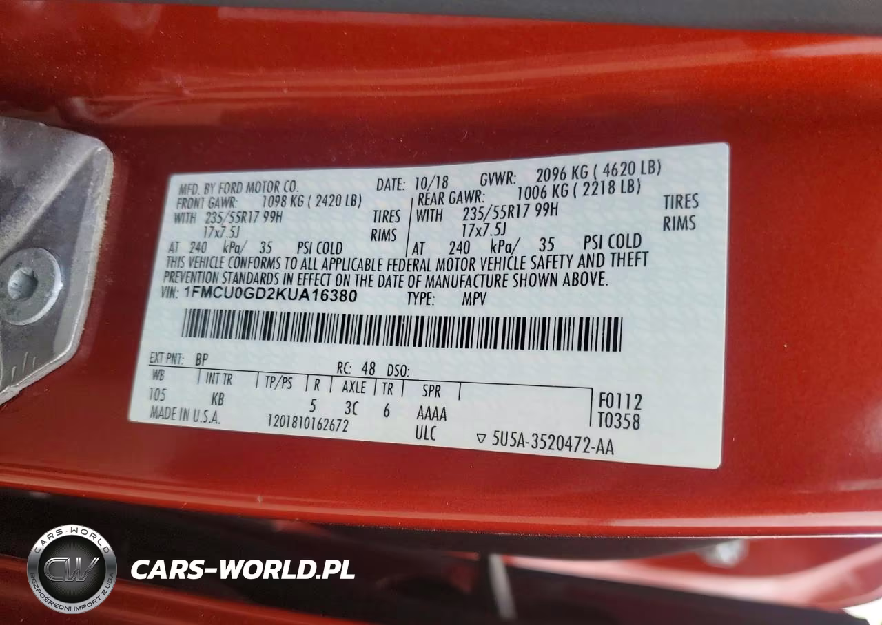 2019 Ford Escape Se VIN:1FMCU0GD2KUA16380 - 13