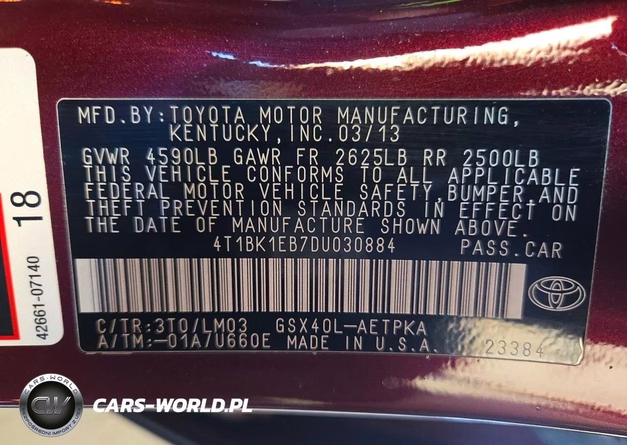 2013 Toyota Avalon Limited VIN:4T1BK1EB7DU030884 - 12