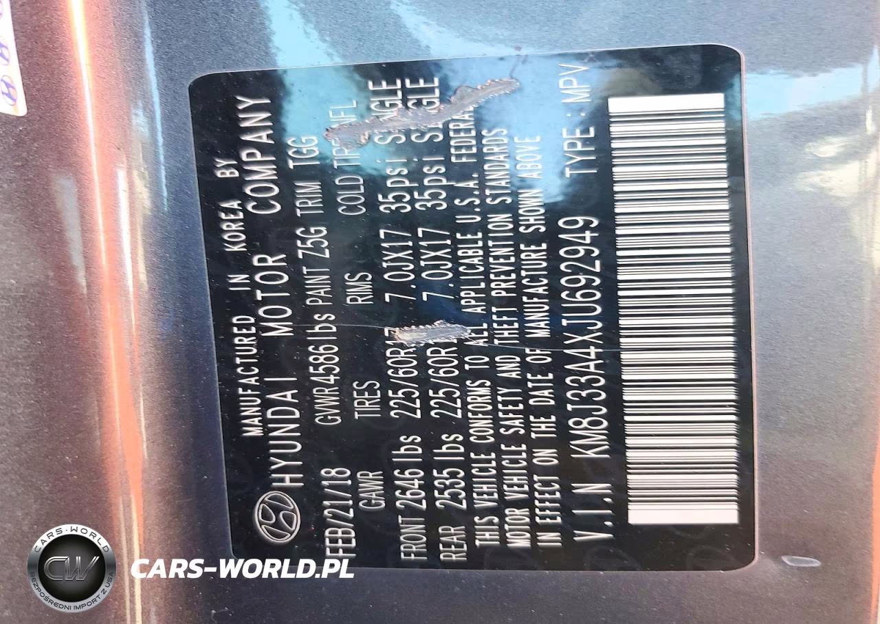 2018 Hyundai Tucson Sel VIN:KM8J33A4XJU692949 - 13