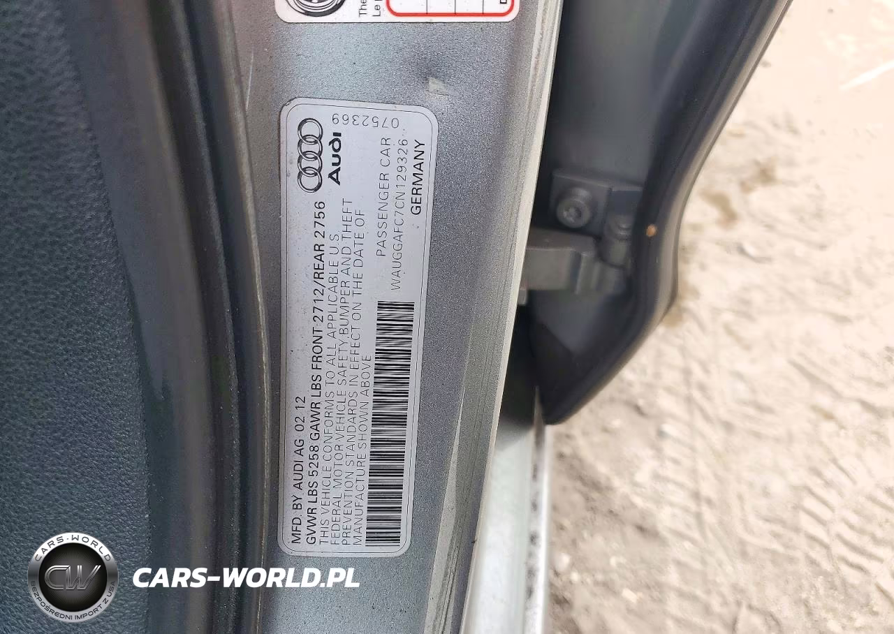 2012 Audi A6 Premium Plus VIN:WAUGGAFC7CN129326 - 12