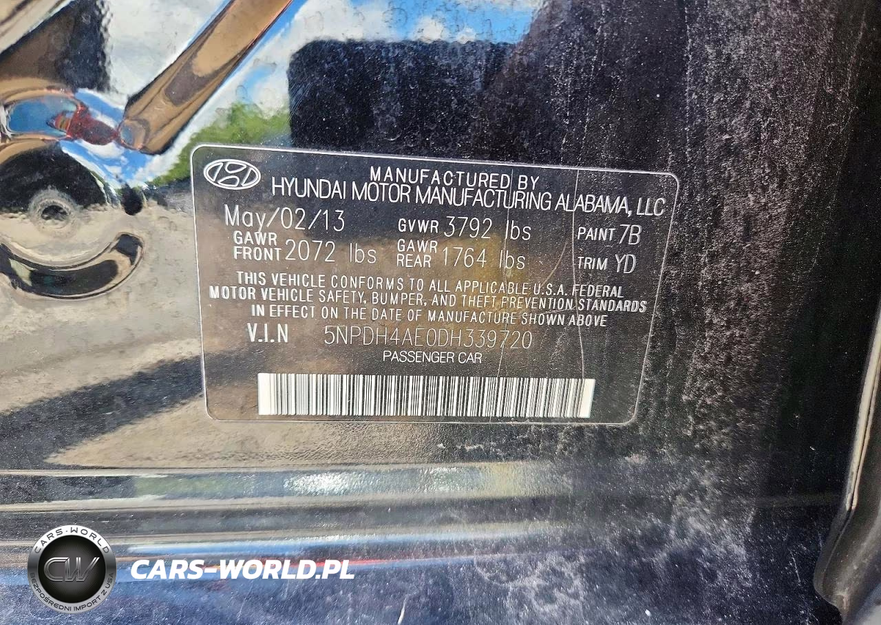 2013 Hyundai Elantra Gls VIN:5NPDH4AE0DH339720 - 12
