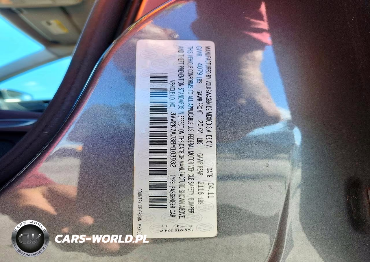 2011 Volkswagen Jetta Base VIN:3VW2K7AJ3BM103932 - 12