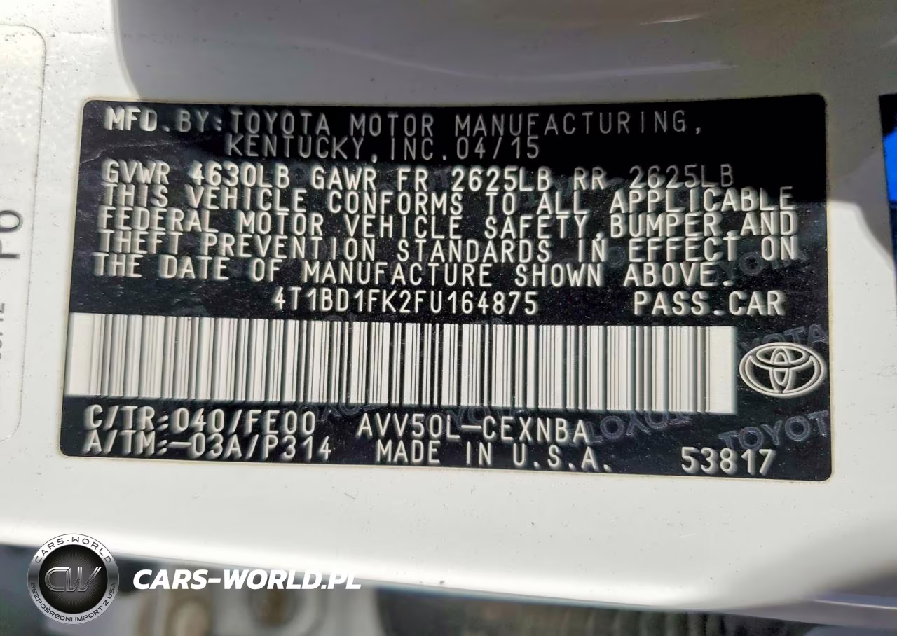 2015 Toyota Camry Hybrid Le VIN:4T1BD1FK2FU164875 - 12