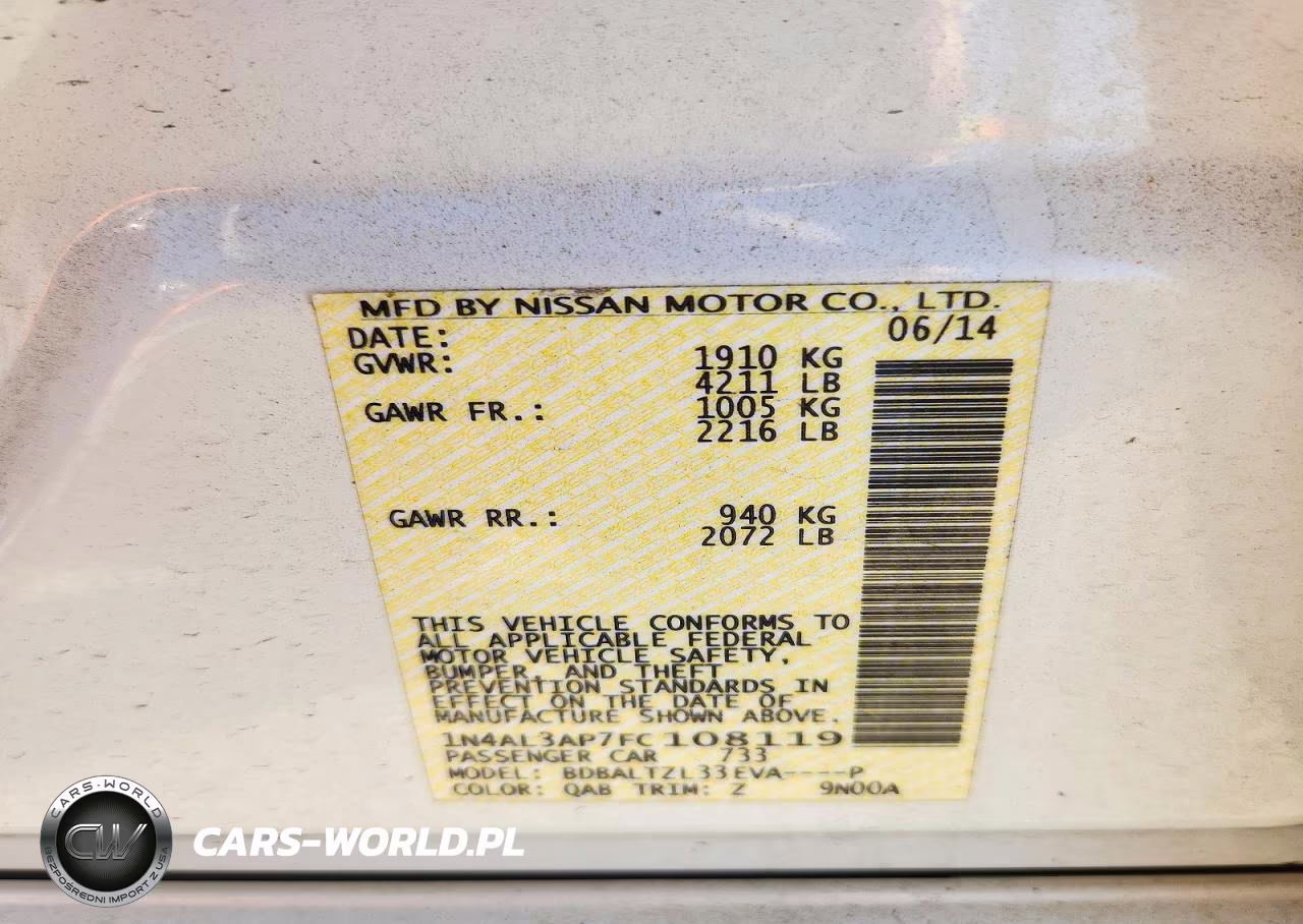 2015 Nissan Altima 2.5 Sl VIN:1N4AL3AP7FC108119 - 12
