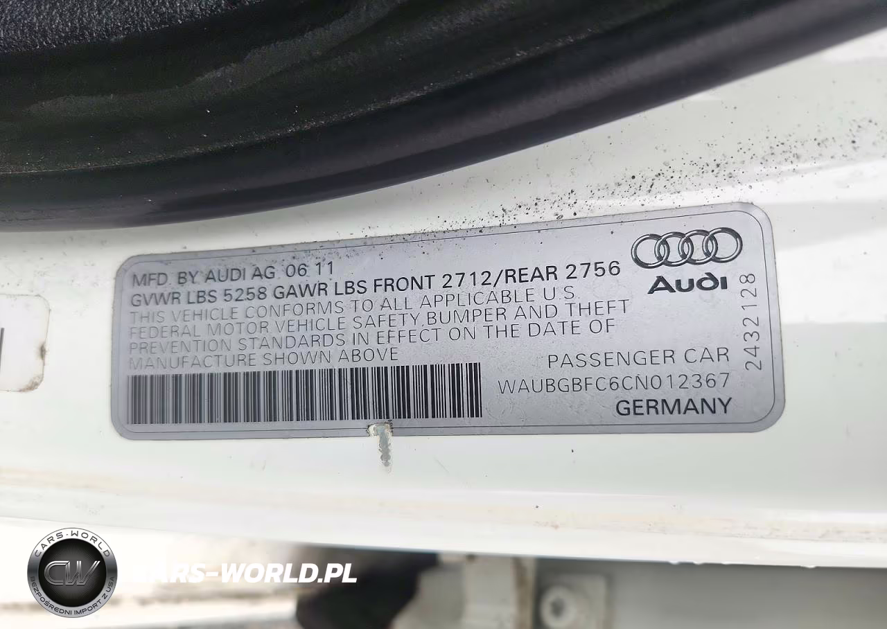 2012 Audi A6 Premium VIN:WAUBGBFC6CN012367 - 13