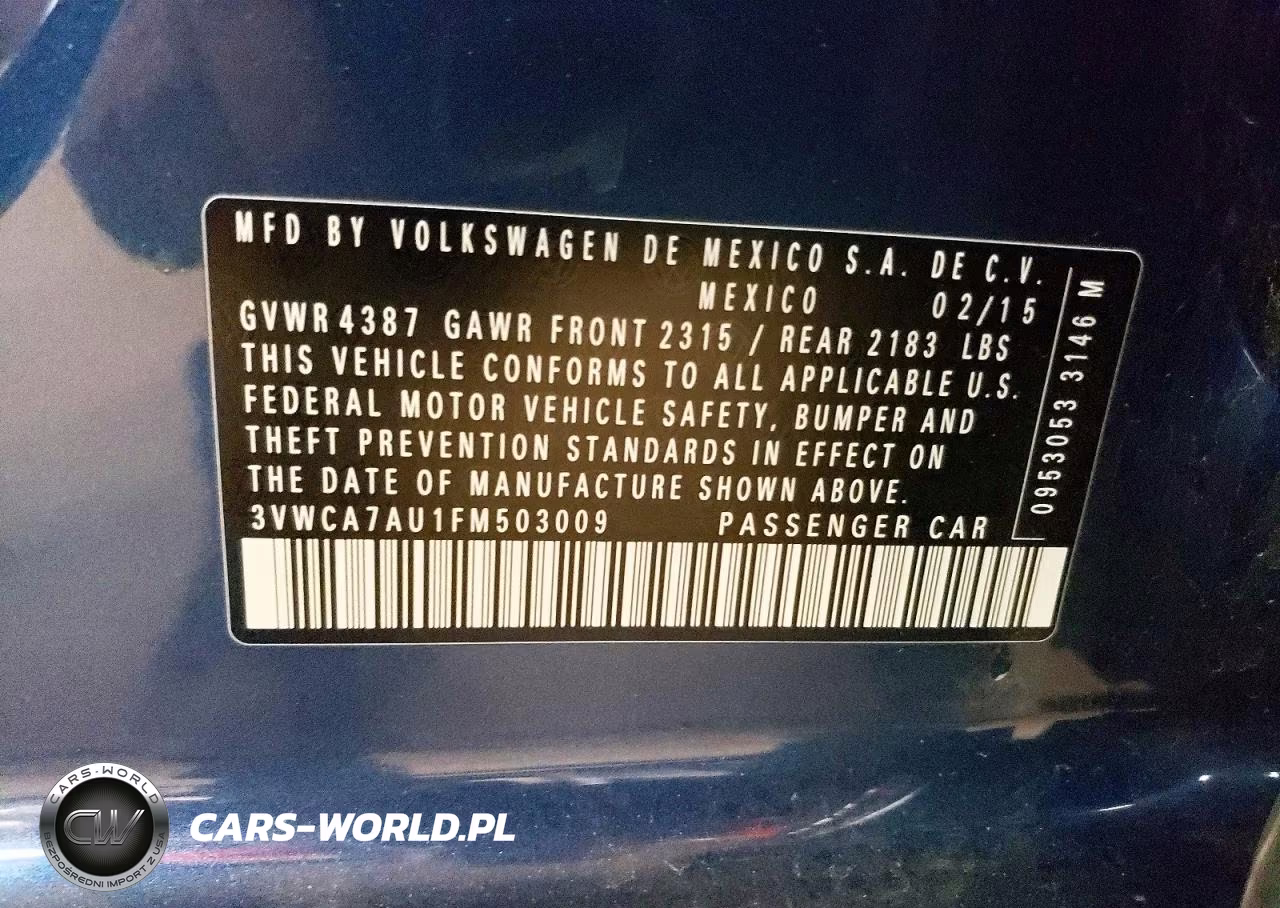 2015 Volkswagen Golf Sportwagen Tdi S VIN:3VWCA7AU1FM503009 - 12