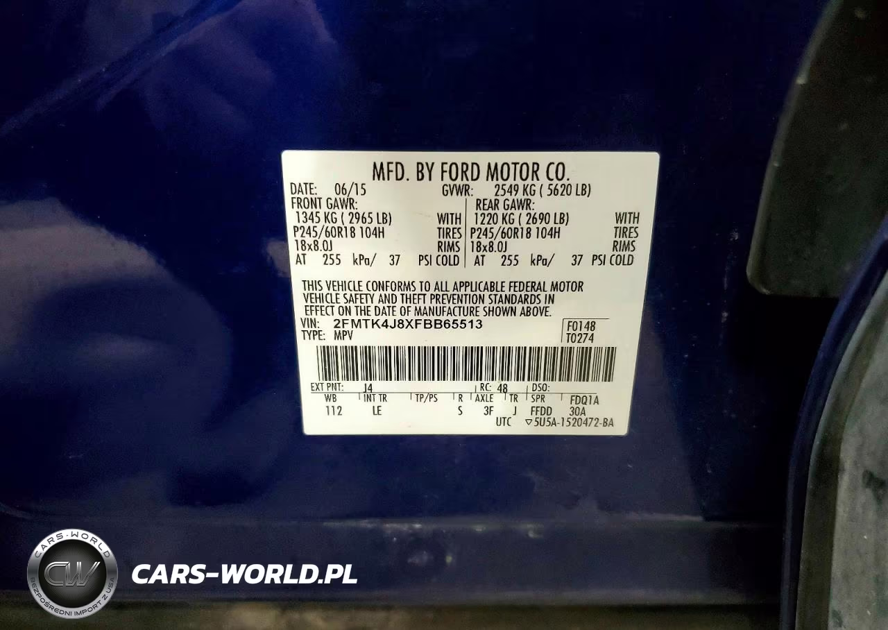 2015 Ford Edge Sel VIN:2FMTK4J8XFBB65513 - 12