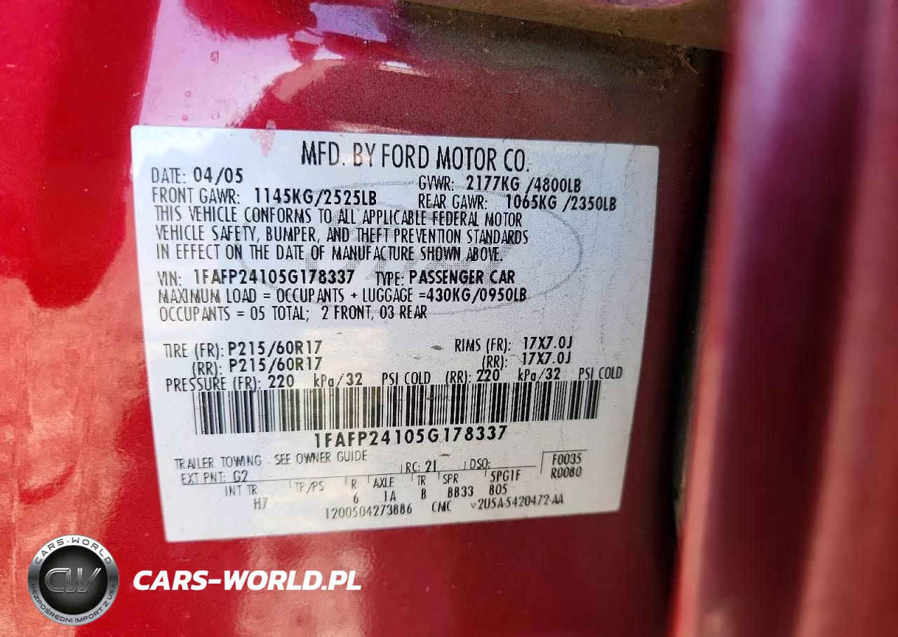 2005 Ford Five Hundred Sel VIN:1FAFP24105G178337 - 12