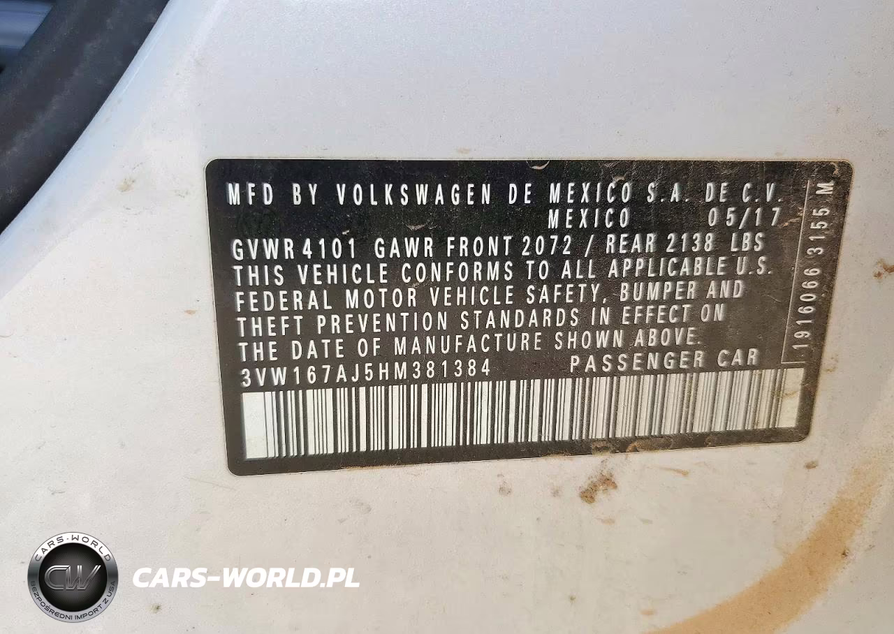 2017 Volkswagen Jetta S VIN:3VW167AJ5HM381384 - 12