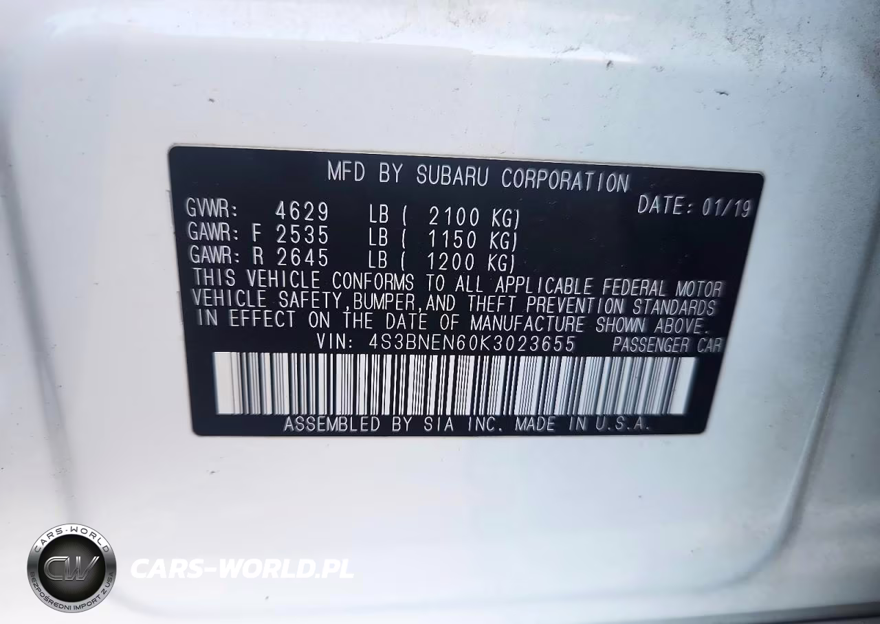 2019 Subaru Legacy 3.6R Limited VIN:4S3BNEN60K3023655 - 12