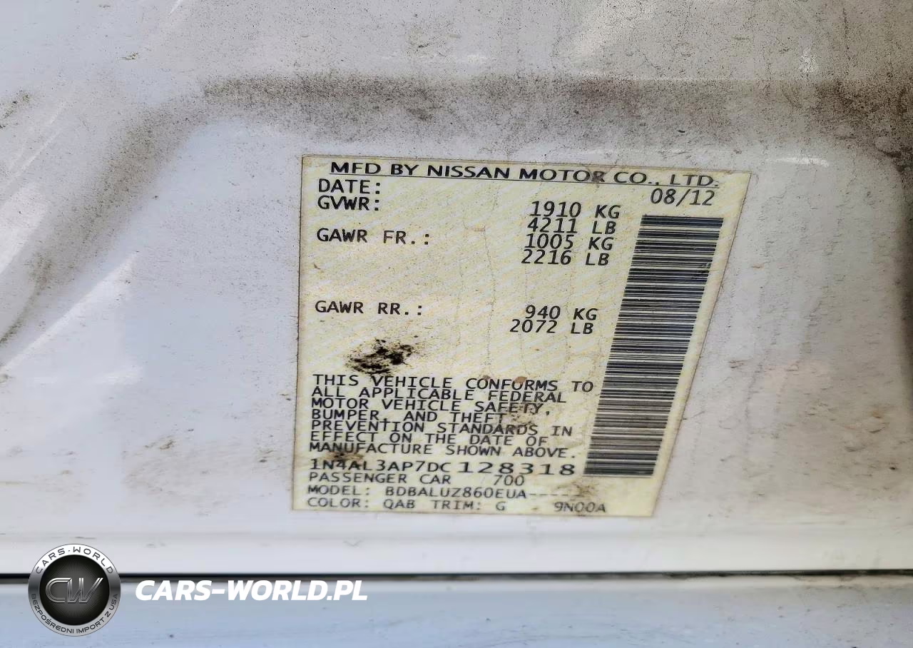 2013 Nissan Altima 2.5 VIN:1N4AL3AP7DC128318 - 12