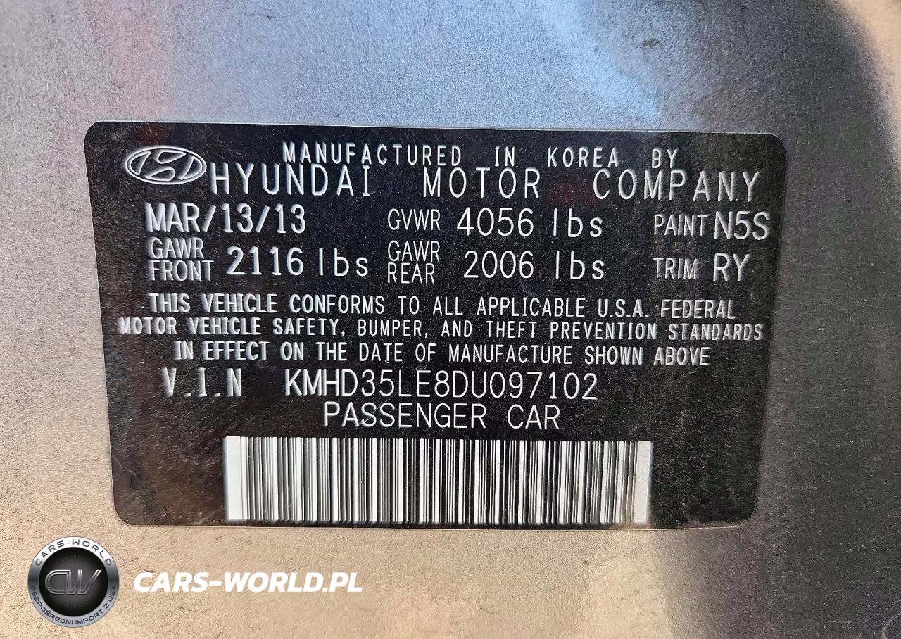 2013 Hyundai Elantra Gt Base VIN:KMHD35LE8DU097102 - 12