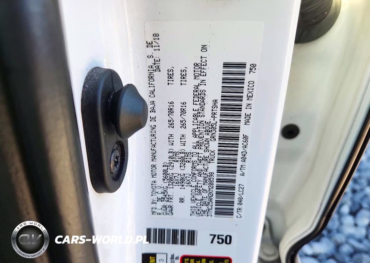2019 Toyota Tacoma Trd Off-Road VIN:3TMCZ5AN2KM208598 - 12